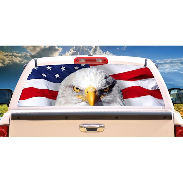 Entretenimiento America Strong Rear Window Graphic Truck View Thru Vinyl Back Decal EN2678448 - main